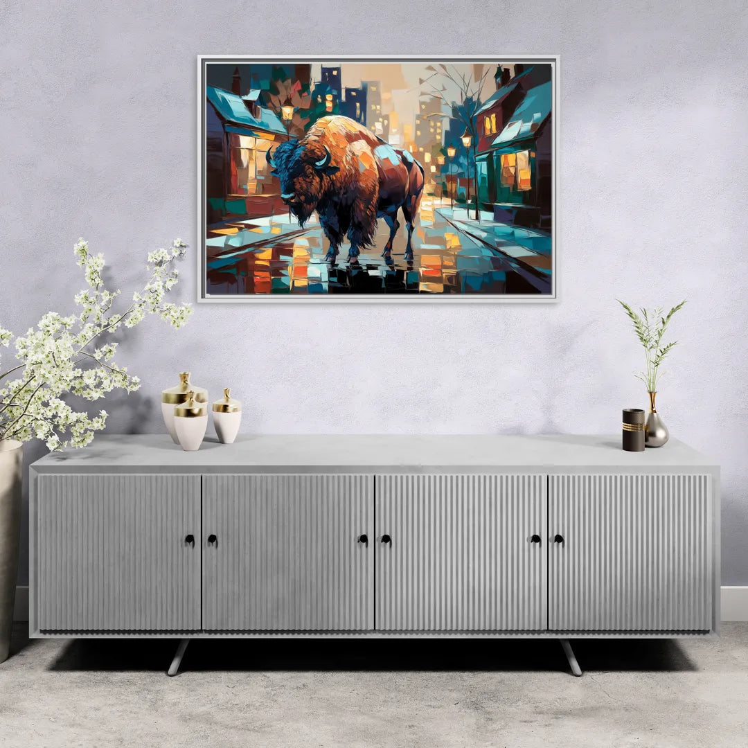 Buffalo Elmwood Village Vibes - Living Room White Frame Canvas