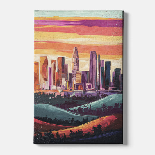 Los Angeles Skyline at Sunset - Canvas Wall Art