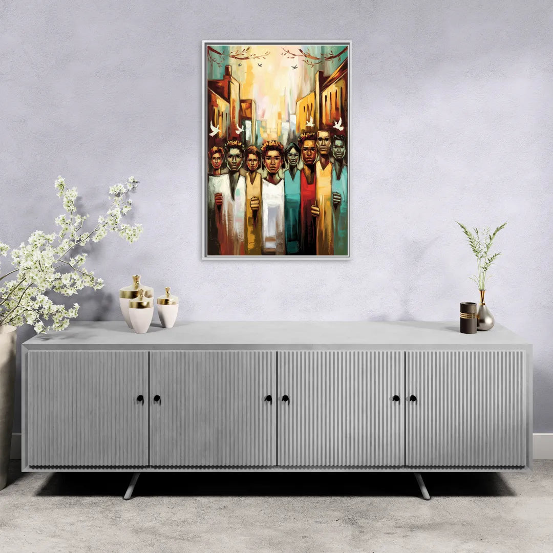 Birmingham Civil Rights District - Living Room White Frame Canvas