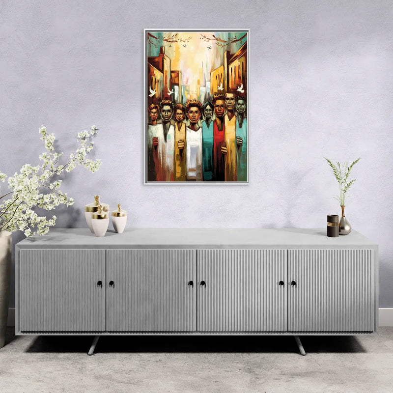 Birmingham Civil Rights District - Living Room White Frame Canvas