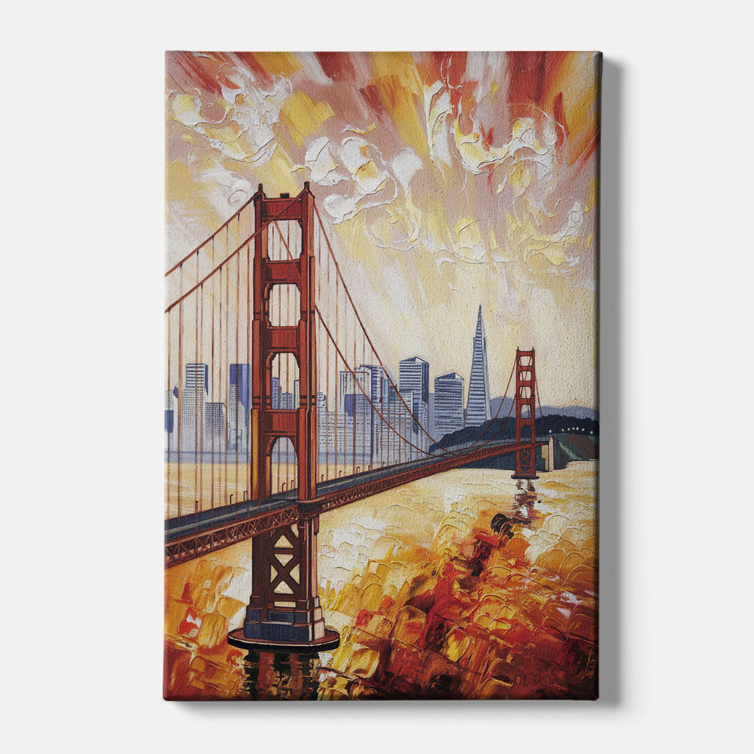 San Francisco Skyline Silhouette - Canvas Wall Art