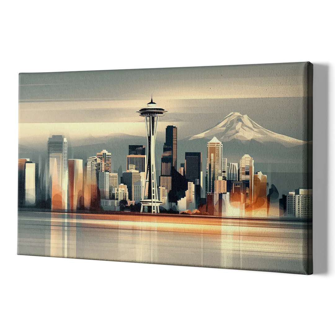 Seattle Urban Landscape - Canvas Print Art Sides