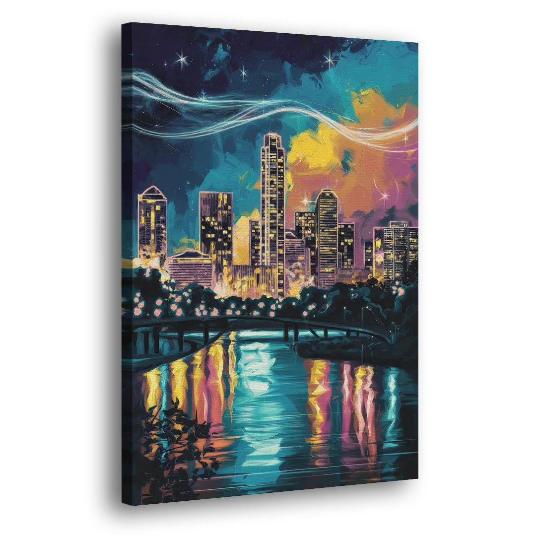 Austin Night Lights - Canvas Print Art Sides