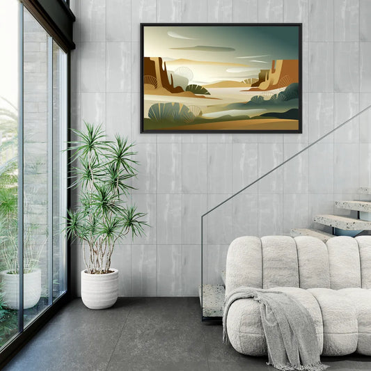 Scottsdale Sonoran Serenity - Living Room Black Frame Canvas