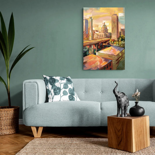 Oklahoma City Historic Landmarks - Canvas Wall Art Living Room