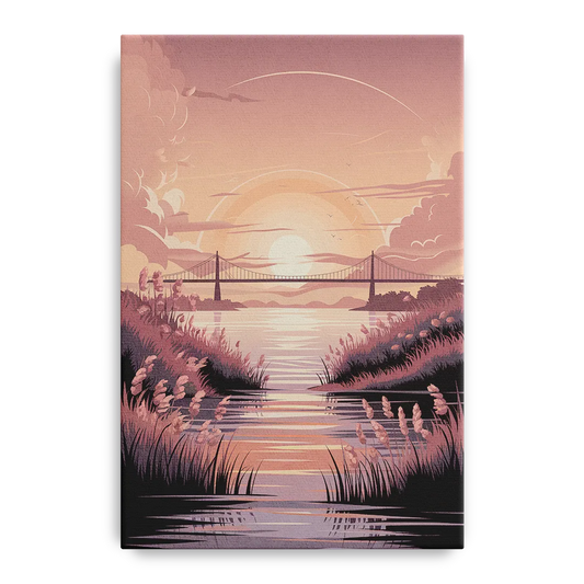 Chesapeake Bay Sunset Glow - Canvas Wall Art