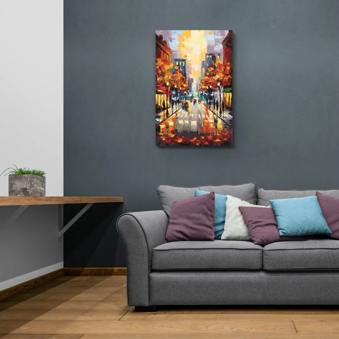 Madison Vibrant Downtown - Canvas Wall Art Living Room