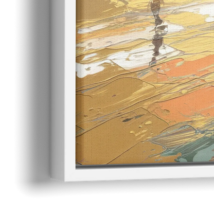 Seaside Harbor Reflections - Close-Up White Frame Canvas