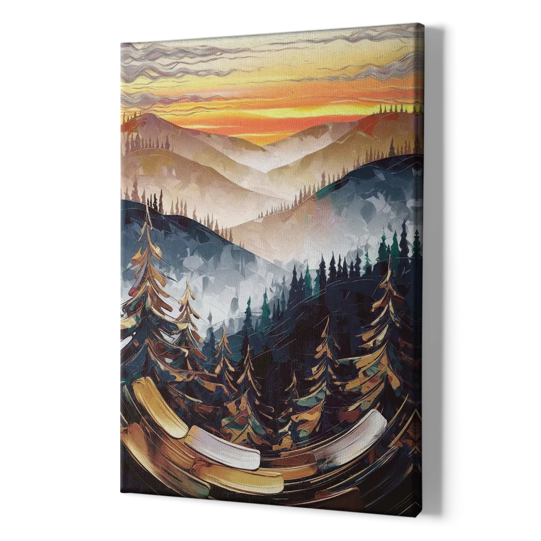 Asheville Blue Ridge Sunset - Canvas Print Art Sides