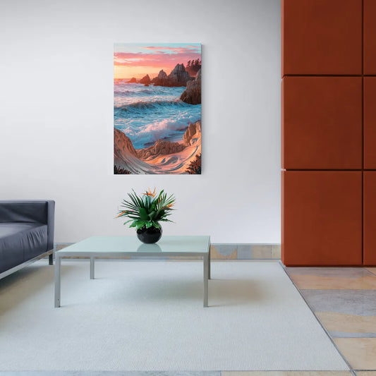Bandon Beach Waves - Canvas Wall Art Living Room