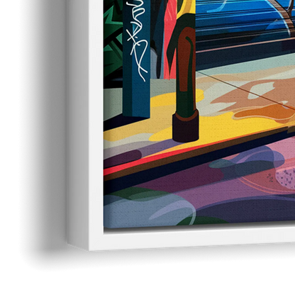 Oakland Street Art Scene - Close-Up White Frame Canvas