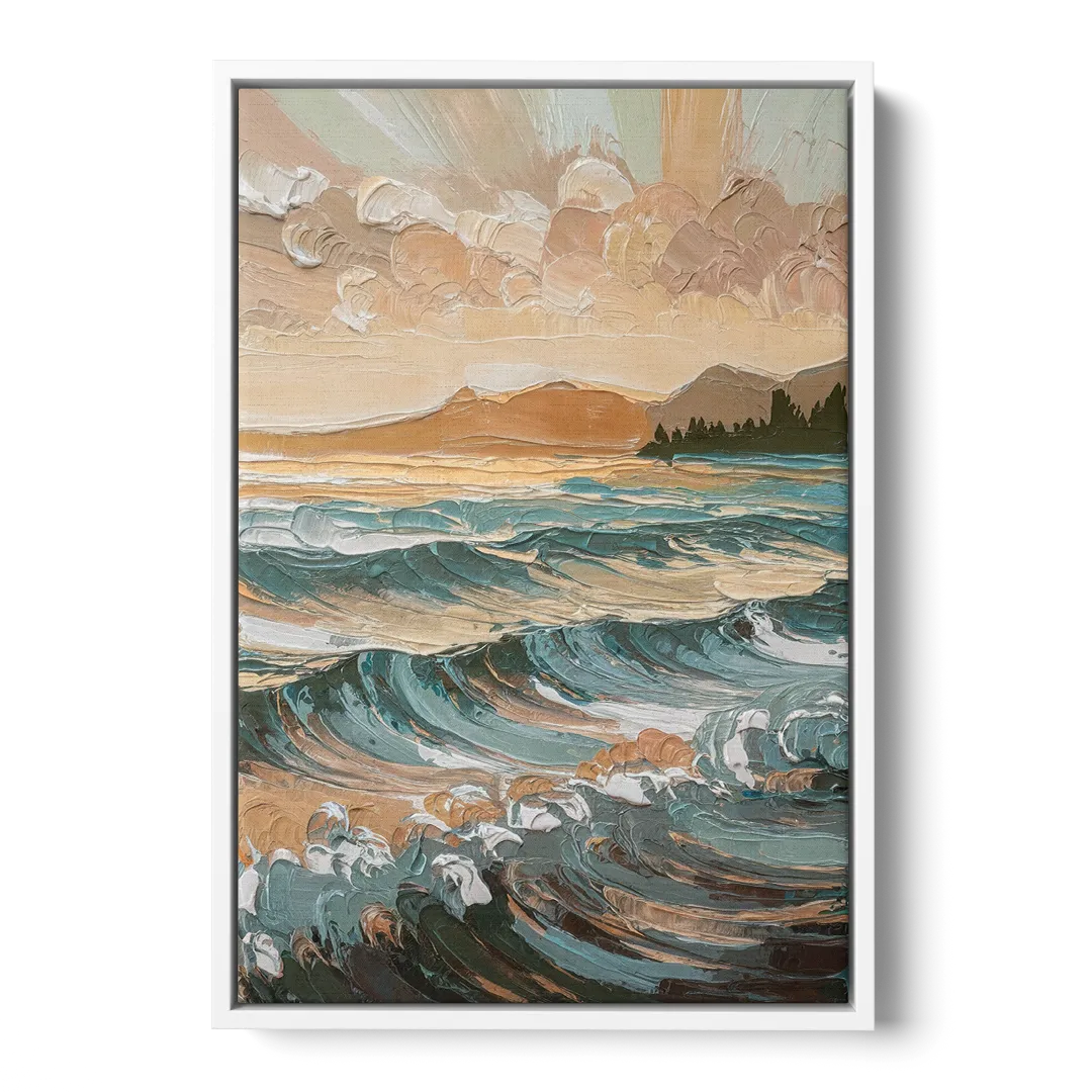Sitka Coastal Horizon - White Frame Canvas