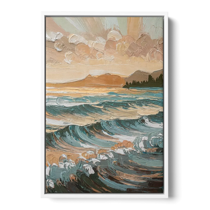 Sitka Coastal Horizon - White Frame Canvas