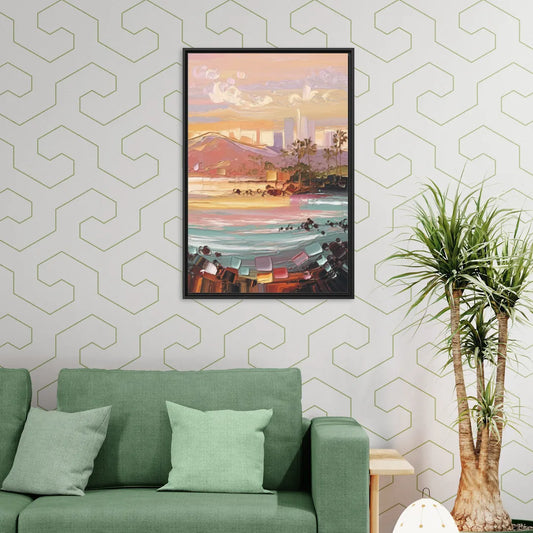 Irvine Sunset Views - Living Room Black Frame Canvas