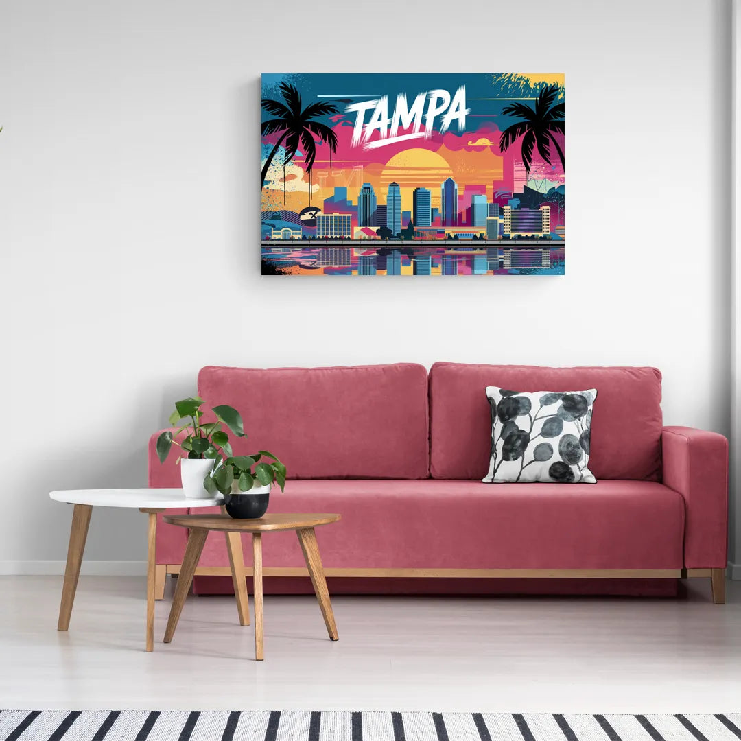 Tampa Urban Street Art Vibes - Canvas Wall Art Living Room