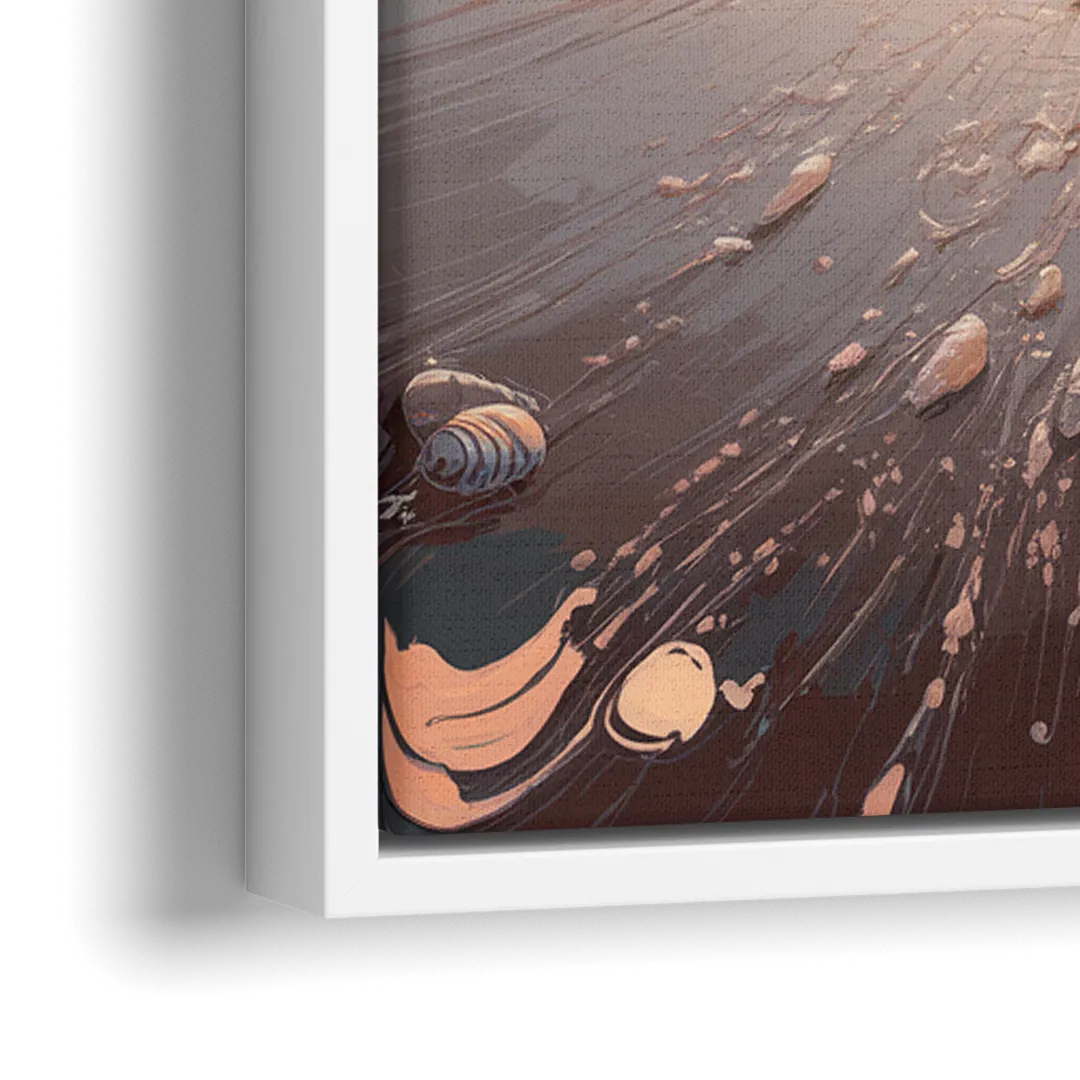 Dunedin Coastal Sunrise - Close-Up White Frame Canvas