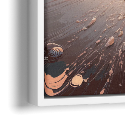 Dunedin Coastal Sunrise - Close-Up White Frame Canvas