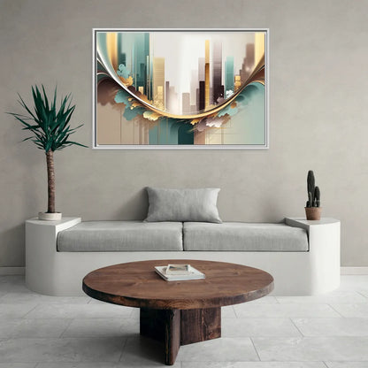 Irvine Modern Design - Living Room White Frame Canvas