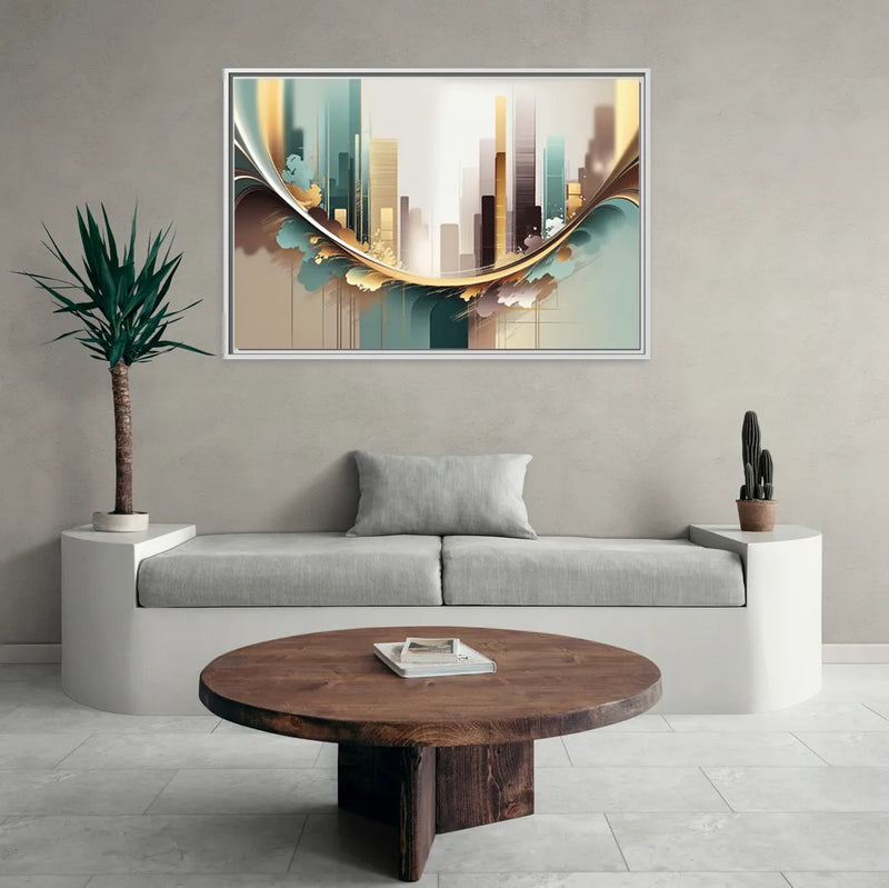Irvine Modern Design - Living Room White Frame Canvas