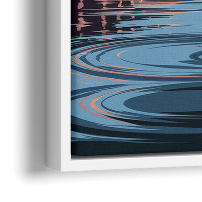 St. Petersburg Skyline Reflection - Close-Up White Frame Canvas