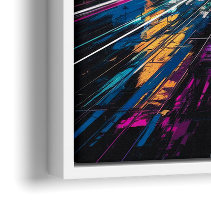 Norfolk Neon District Vibes - Close-Up White Frame Canvas