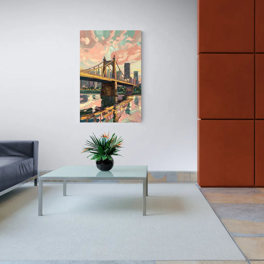 Pittsburgh Bridges and Rivers - Canvas Wall Art Living Room