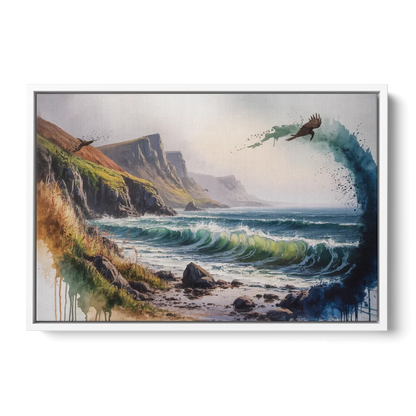 Celtic Coastline - White Frame Canvas
