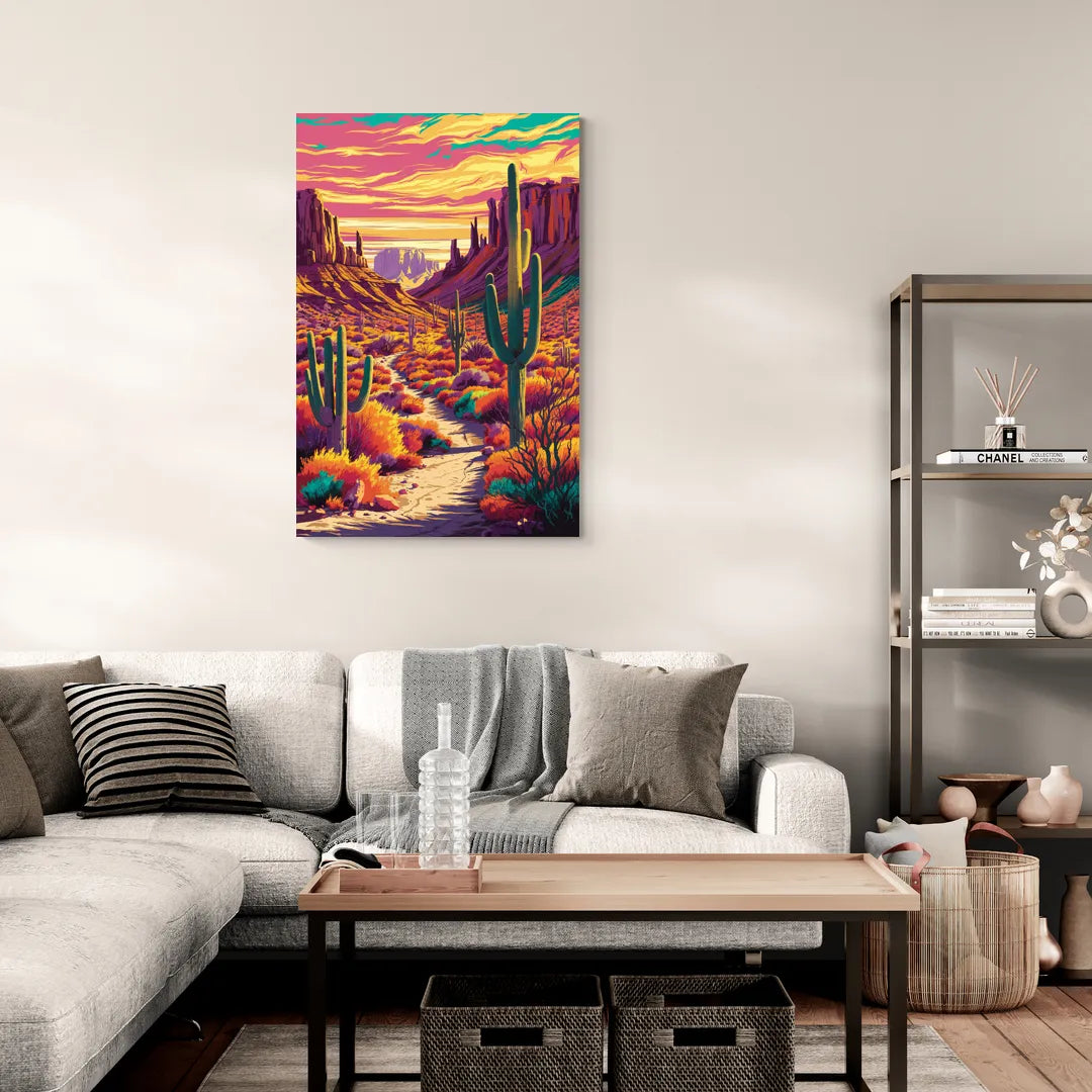 Bisbee Colorful Southwest Vibes - Canvas Wall Art Living Room