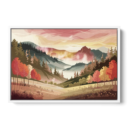 Asheville Smoky Mountain Sunrise - White Frame Canvas