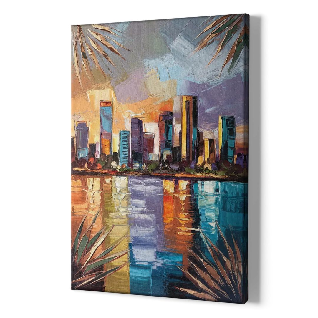 Tampa Downtown Harbor - Canvas Print Art Sides