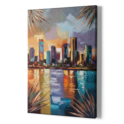 Tampa Downtown Harbor - Canvas Print Art Sides