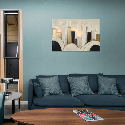 New York City Golden Glow Skyline - Canvas Wall Art Living Room