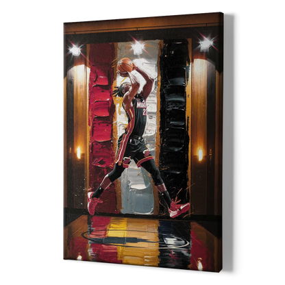 Miami Heat Court Action - Canvas Print Art Sides