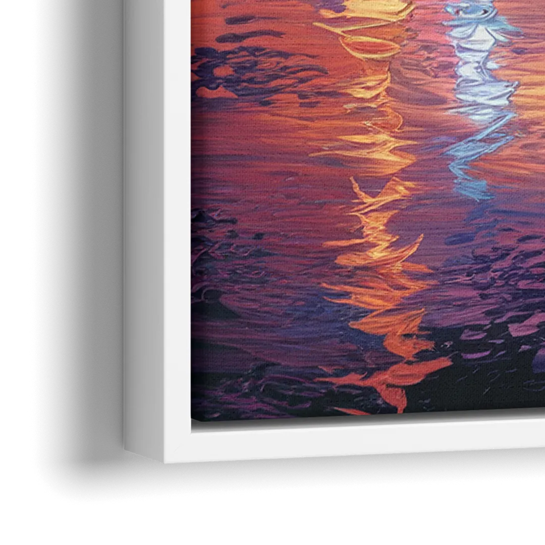 Chicago Flag Inspired Design - Close-Up White Frame Canvas