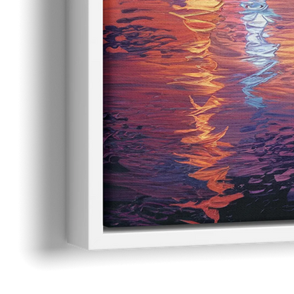 Chicago Flag Inspired Design - Close-Up White Frame Canvas