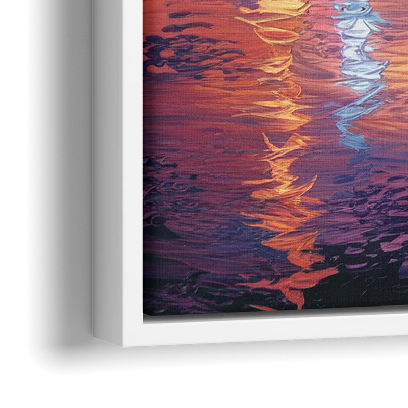 Chicago Flag Inspired Design - Close-Up White Frame Canvas