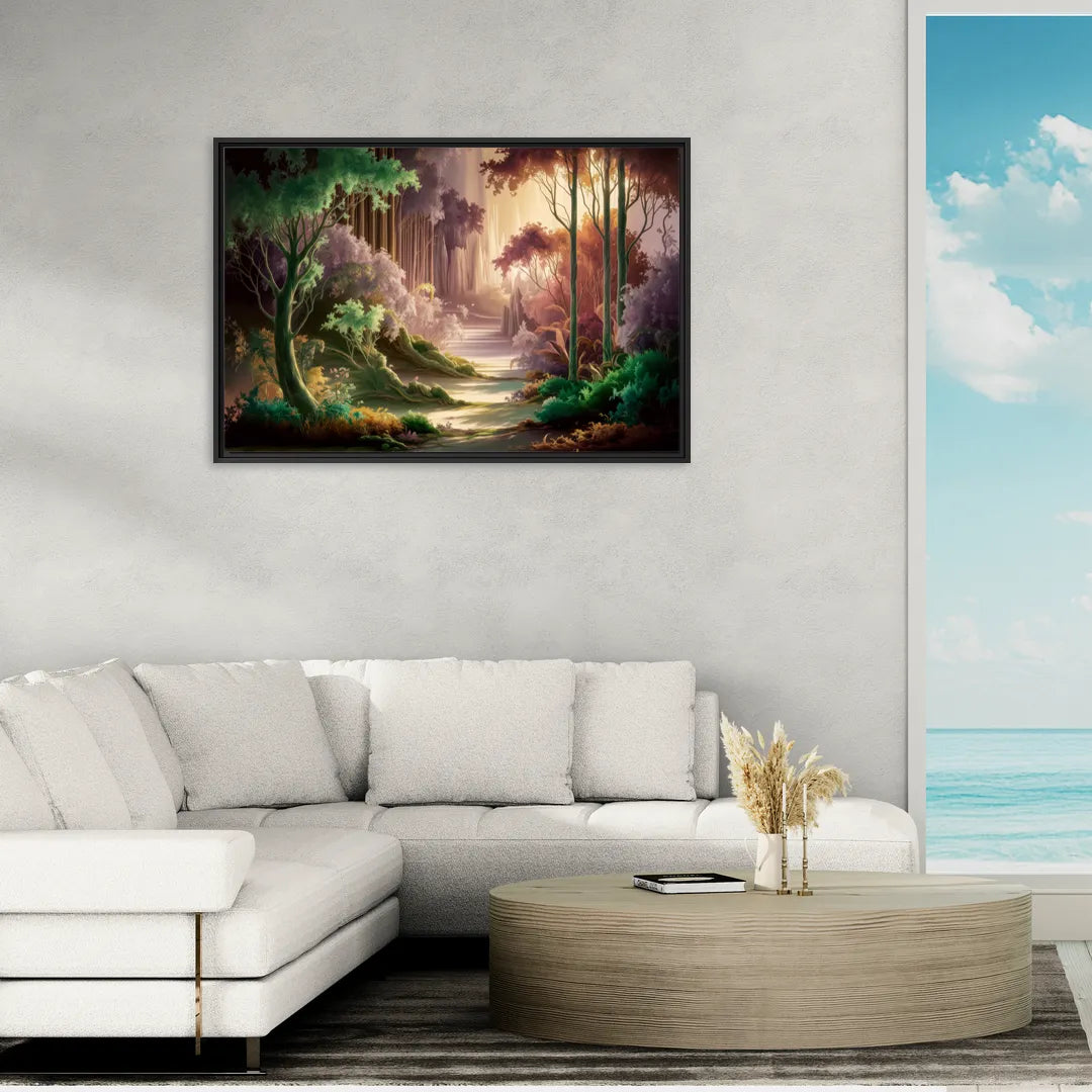 Eugene Forest Serenity - Living Room Black Frame Canvas