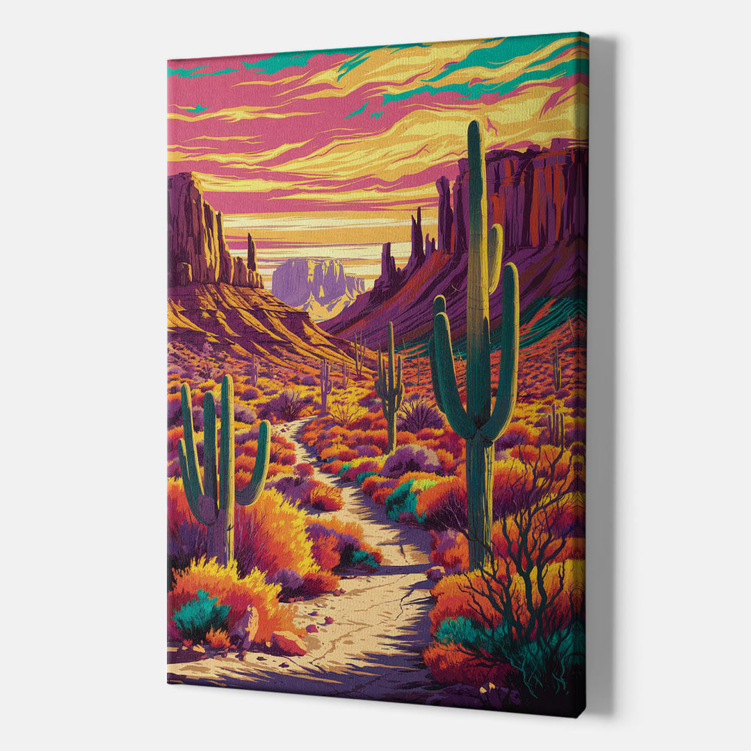 Bisbee Colorful Southwest Vibes - Canvas Wall Art Indoor