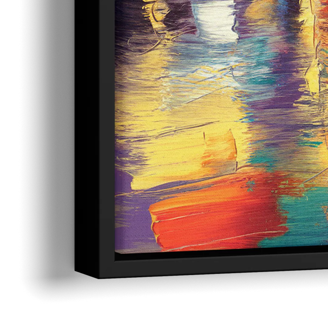 Nashville Scenic Riverfront - Close-Up Black Frame Canvas