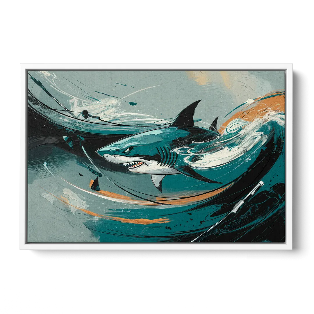 San Jose Sharks Pride - White Frame Canvas