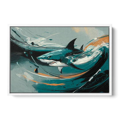San Jose Sharks Pride - White Frame Canvas