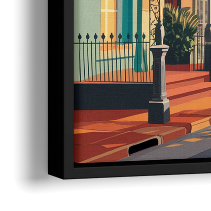 New Orleans Historic Architecture - Close-Up Black Frame Canvas
