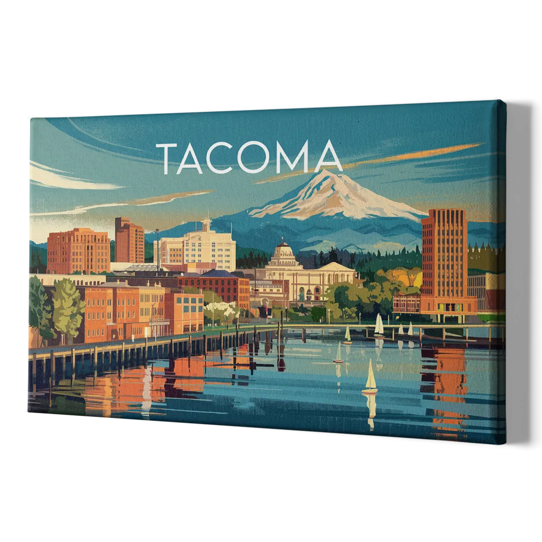 Tacoma Downtown Charm - Canvas Print Art Sides