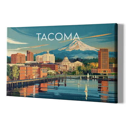 Tacoma Downtown Charm - Canvas Print Art Sides