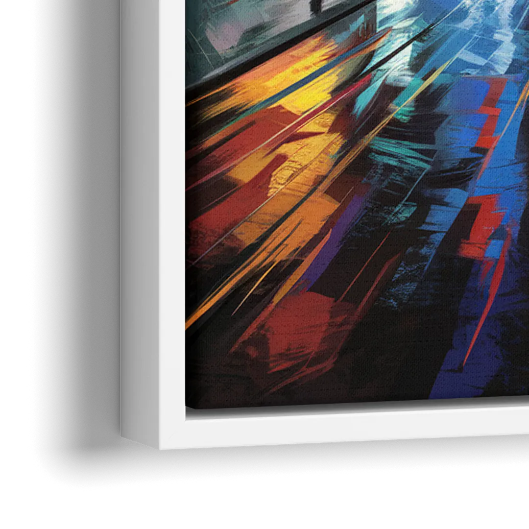 Plano Nightlife Glow Neon - Close-Up White Frame Canvas