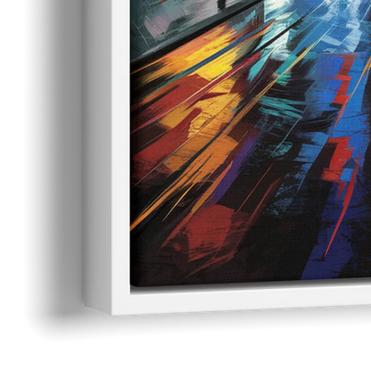 Plano Nightlife Glow Neon - Close-Up White Frame Canvas