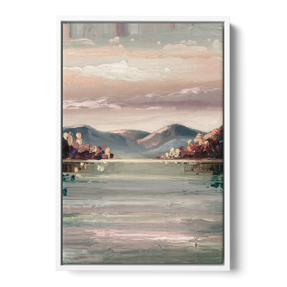 Burlington Lake Champlain Serenity - White Frame Canvas