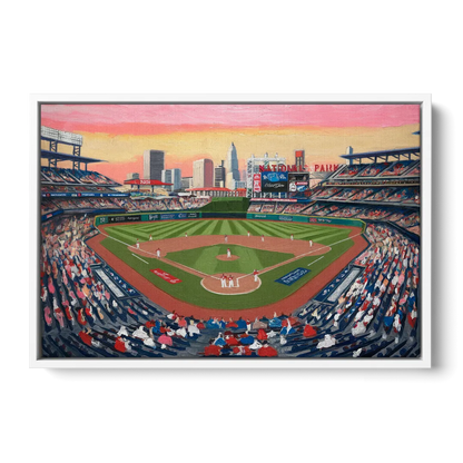 Washington Nationals Baseball - White Frame Canvas