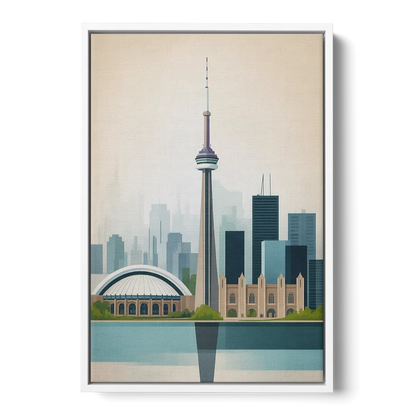 University of Toronto Campus - White Frame Canvas