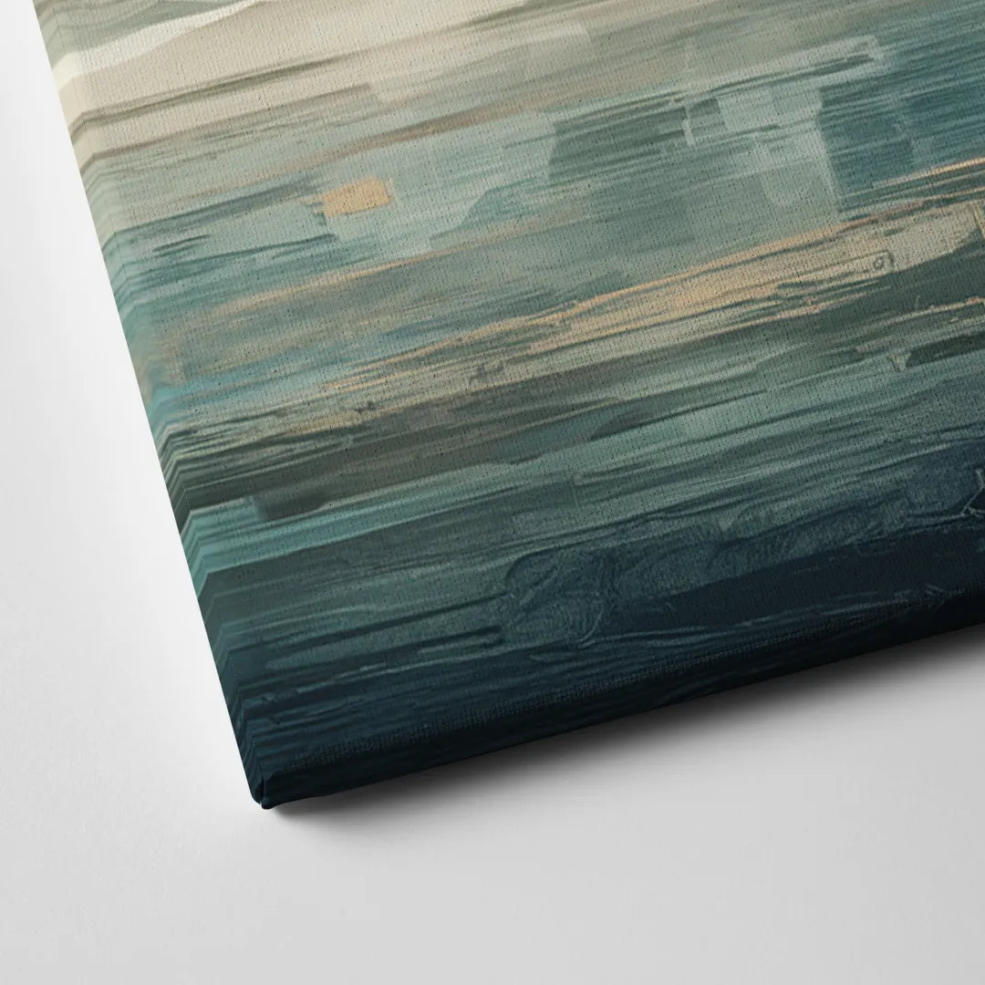 New York City Skyline in Fog Hudson Canvas Close Up